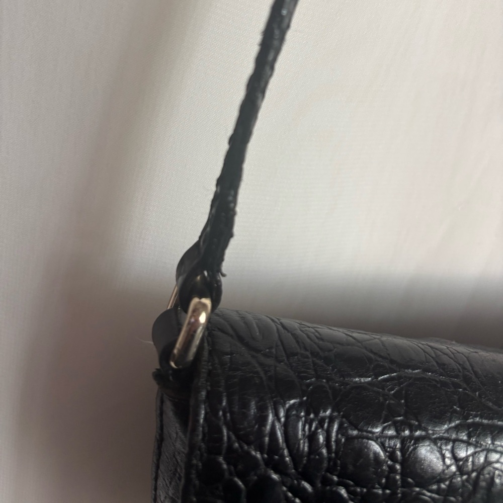 KATE SPADE♠️  Black Croc-Embossed Leather Crossbody Bag | project bag - Picture 4 of 8